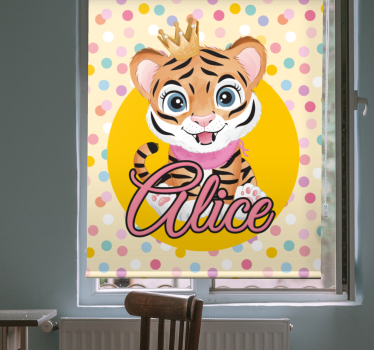Custom baby tiger kids roller blind - TenStickers
