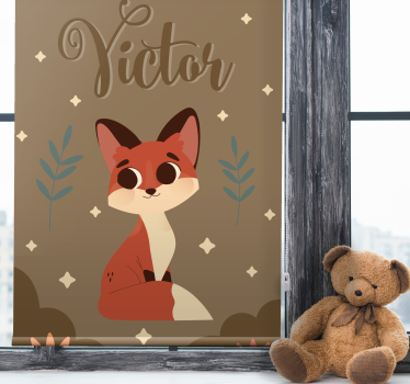 Custom fox design kids roller blind - TenStickers