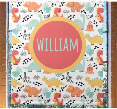 Dinosaur roller blind with baby dinosaurs design - TenStickers