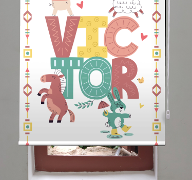 Farm animals with customisable name Personalized blind - TenStickers