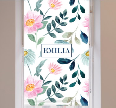 Floral Blossom With Name roller blind flowers - TenStickers