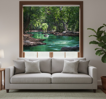 Forest and river living room roller blind - TenStickers