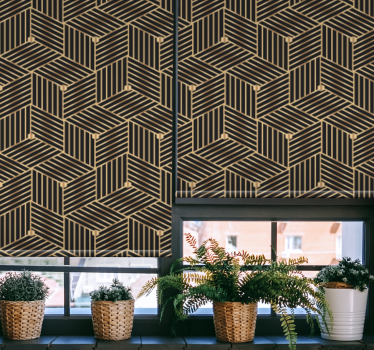 Golden geometric deco pattern Blind elegance - TenStickers