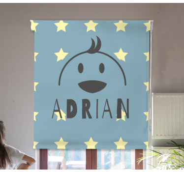 Starry chicken with name kids roller blind - TenStickers