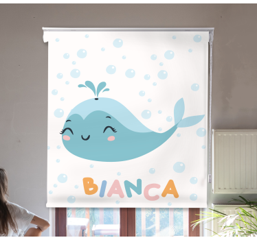 Happy whale with name Blind art - TenStickers