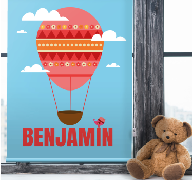 Kids roller blind hot air balloon personalized - TenStickers