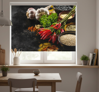 Kitchen roller blind for spice cooking enthusiasts - TenStickers