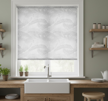 Kitchen roller blind vintage gray tropical design - TenStickers