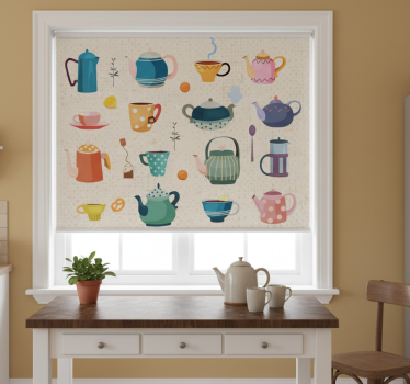 Kitchen roller blind vintage tea - TenStickers