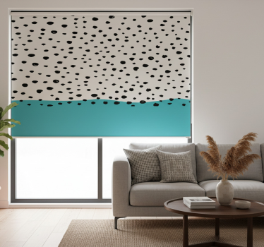 Living room roller blind abstract blue art with dots - TenStickers