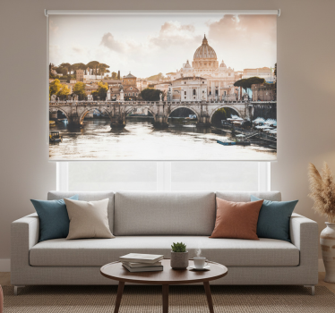 Living room roller blind angel's bridge st. peter's basilica - TenStickers