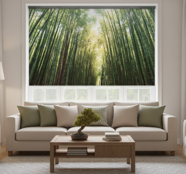 Living room roller blind bamboo forest zen - TenStickers