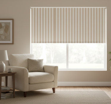 Beige striped living room roller blind - TenStickers