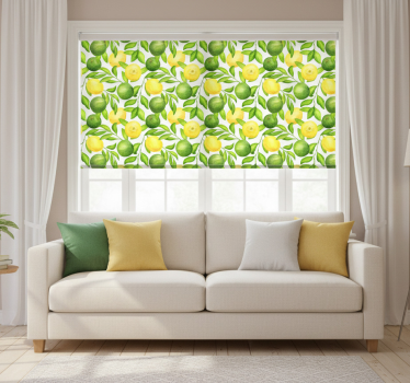 Living room roller blind lemons and limes - TenStickers