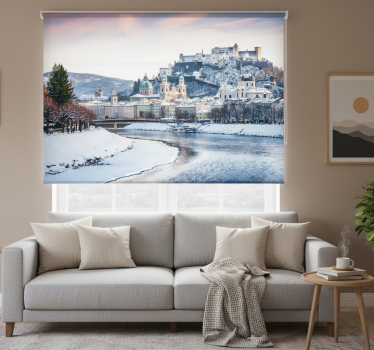 Living room roller blind salzburg winter - TenStickers