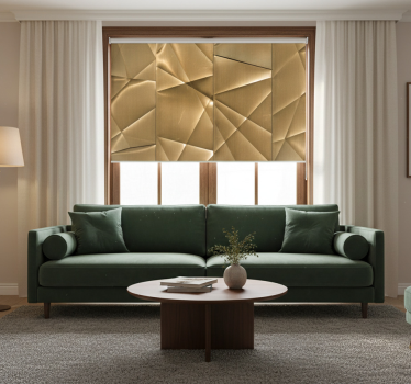 Modern roller blind 3d golden polygon design - TenStickers