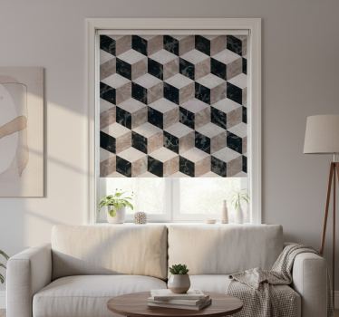 Modern roller blind 3d minimalist tiles - TenStickers