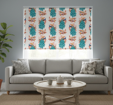 Modern roller blind beautiful blue peacock - TenStickers