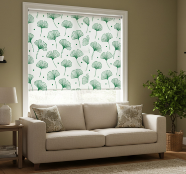 Modern roller blind big ginkgo green leaves - TenStickers
