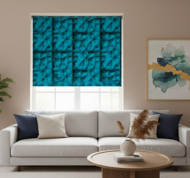 Modern roller blind blue depths in 3d pattern - TenStickers
