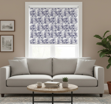 Modern roller blind city vintage design - TenStickers