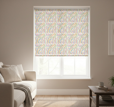 Modern roller blind colorful lines on white background - TenStickers