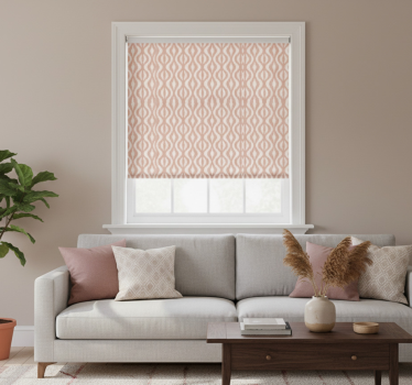 Modern roller blind dusty rose ikat pattern - TenStickers
