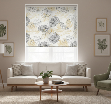 Modern roller blind escapade palm leaves design - TenStickers