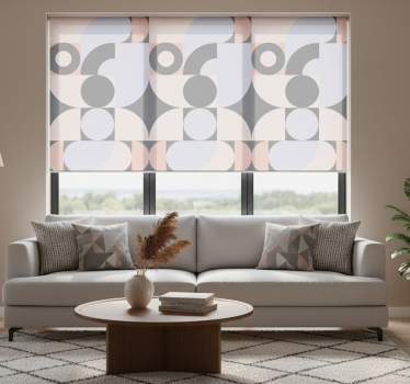 Modern roller blind geometric circles pattern - TenStickers
