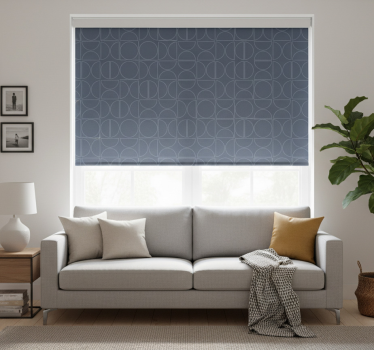 Modern roller blind geometric gray design - TenStickers