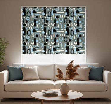 Modern roller blind geometric shapes collage - TenStickers