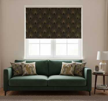 Modern roller blind gilded deco fan - TenStickers