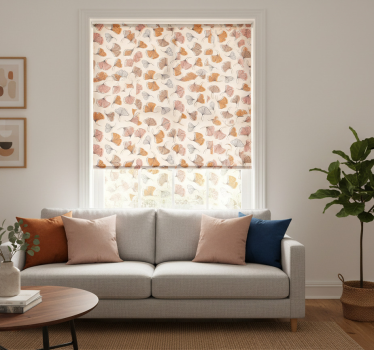 Modern roller blind ginkgo leaves hand drawn - TenStickers