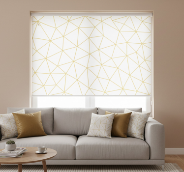 Modern roller blind golden geometric prism mosaic - TenStickers