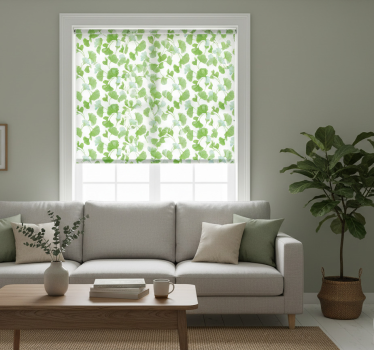 Modern roller blind green ginkgo leaves - TenStickers