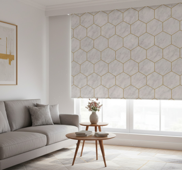 Modern roller blind hexagonal marble tile - TenStickers