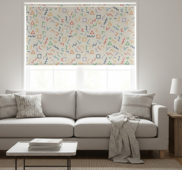 Modern roller blind in beige with colorful lines - TenStickers