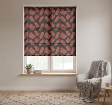 Modern roller blind in black and red paint splash - TenStickers