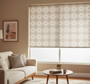 Modern roller blind in eclectic beige circles - TenStickers