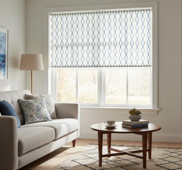 Modern roller blind in elegant blue design - TenStickers
