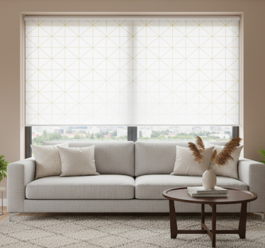 Modern roller blind in gold geometric design - TenStickers