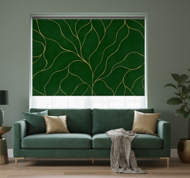 Modern roller blind in green and gold marble texture - TenStickers