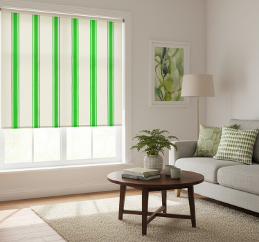 Modern roller blind in green vertical stripes - TenStickers