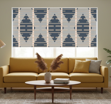 Modern roller blind in grey abstract mid-century style - TenStickers