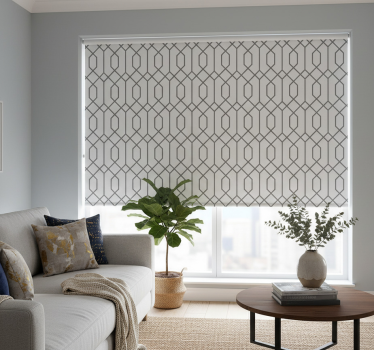 Modern roller blind in grey geometric design - TenStickers