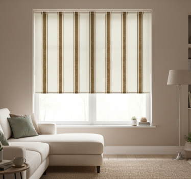 Modern roller blind in mocha vertical lines - TenStickers
