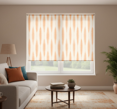 Modern roller blind in orange ikat kasuri - TenStickers