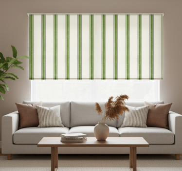Modern roller blind in vertical lines moss green - TenStickers