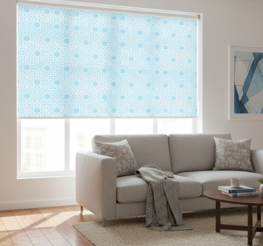 Modern roller blind in white and blue geometric pattern - TenStickers