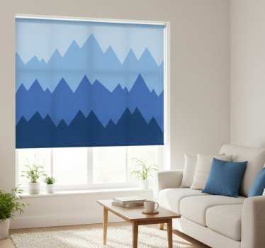 Modern roller blind in white and blue quilt design - TenStickers